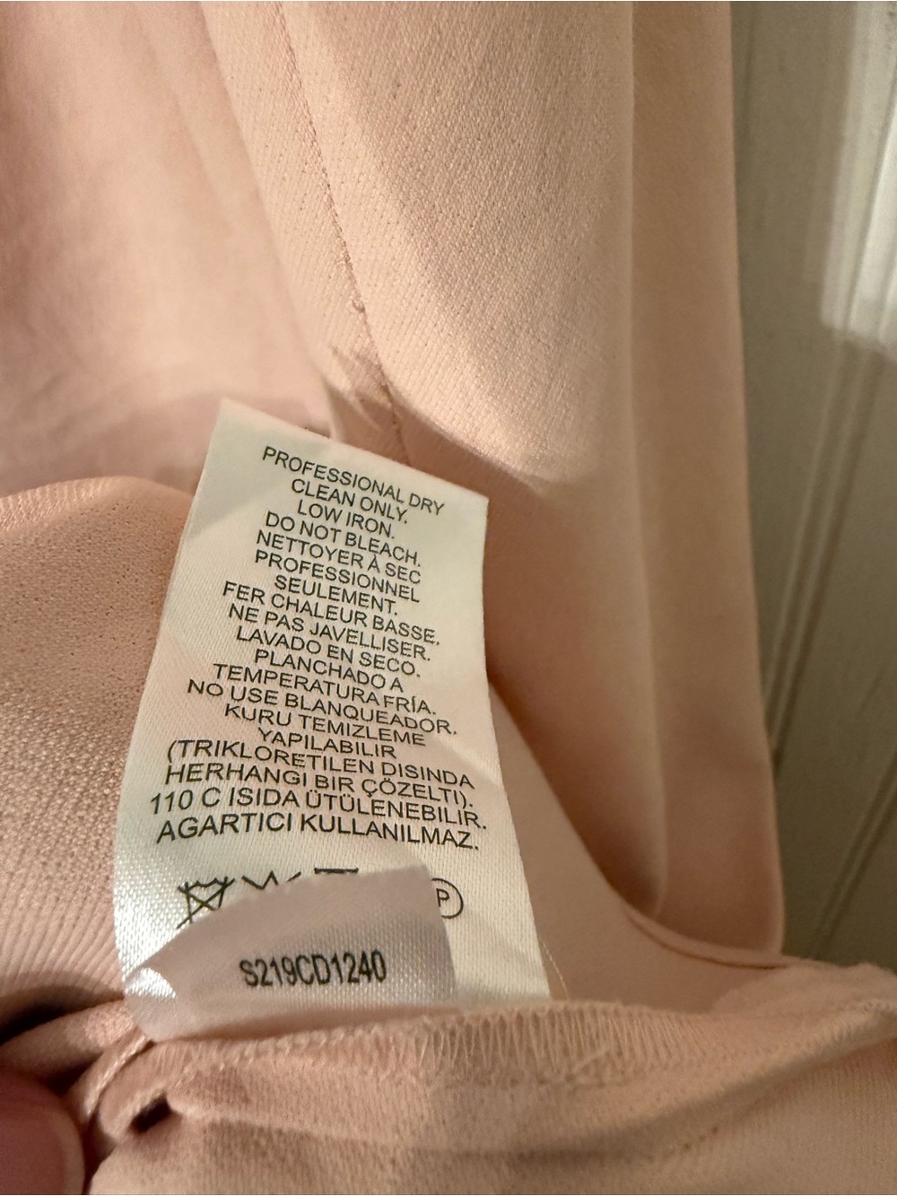 Tibi Chalky Drape Pleat Neck Shift Dress 4 Blush Pink - Picture 5 of 9